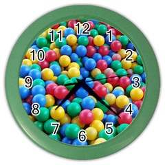 Funny Colorful Red Yellow Green Blue Kids Play Balls Color Wall Clocks by yoursparklingshop