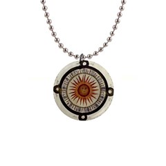 Ancient Aztec Sun Calendar 1790 Vintage Drawing Button Necklaces by yoursparklingshop