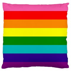 Colorful Stripes Lgbt Rainbow Flag Large Flano Cushion Case (one Side)