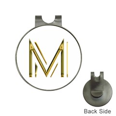 M Monogram Initial Letter M Golden Chic Stylish Typography Gold Hat Clips With Golf Markers by yoursparklingshop