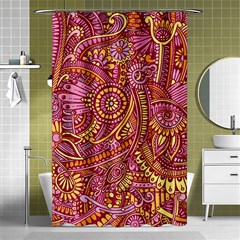 Pink Yellow Hippie Flower Pattern Zz0106 Shower Curtain 48  X 72  (small) by Zandiepants