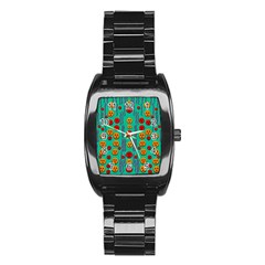 Pumkins Dancing In The Season Pop Art Stainless Steel Barrel Watch by pepitasart