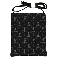 Surfing Motif Pattern Shoulder Sling Bags by dflcprints