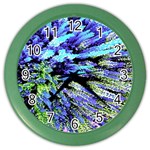 Colorful Floral Art Color Wall Clocks Front