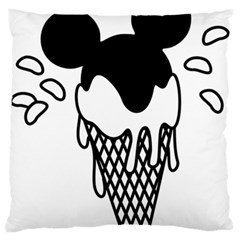 Blackandwhite Mickey Icecream Large Flano Cushion Case (two Sides)