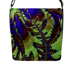 Freaky Friday, Blue Green Flap Messenger Bag (l)  by Fractalworld