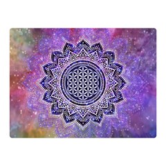 Flower Of Life Indian Ornaments Mandala Universe Double Sided Flano Blanket (mini)  by EDDArt