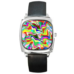 Irritation Colorful Dream Square Metal Watch by designworld65