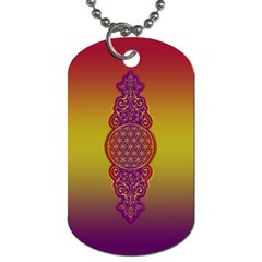 Flower Of Life Vintage Gold Ornaments Red Purple Olive Dog Tag (two Sides) by EDDArt