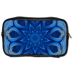 Blue Blossom Mandala Toiletries Bags by designworld65