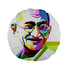 Ghandi Standard 15  Premium Flano Round Cushions by bhazkaragriz