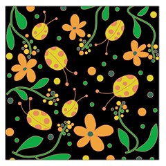 Ladybugs And Flowers 3 Large Satin Scarf (square) by Valentinaart