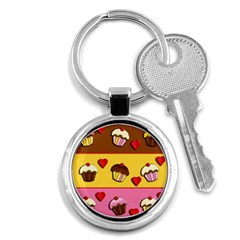 Love Cupcakes Key Chains (round)  by Valentinaart