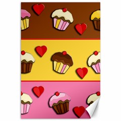 Love Cupcakes Canvas 12  X 18   by Valentinaart