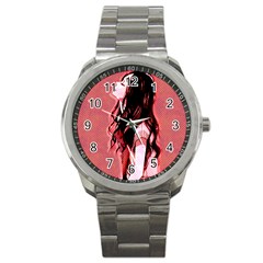 Day Dreaming Anime Girl Sport Metal Watch by Brittlevirginclothing