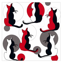 Elegant Abstract Cats  Large Satin Scarf (square) by Valentinaart