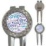 Blue and purple love pattern 3-in-1 Golf Divots Front