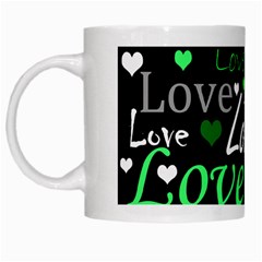 Green Valentine s Day Pattern White Mugs by Valentinaart