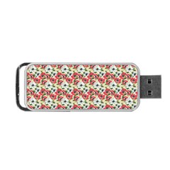 Gorgeous Red Flower Pattern Portable Usb Flash (two Sides) by Brittlevirginclothing