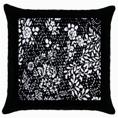 Flower Throw Pillow Case (black) by Brittlevirginclothing