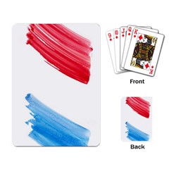 Tricolor Banner Watercolor Painting, Red Blue White Playing Card