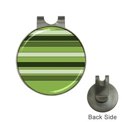 Greenery Stripes Pattern Horizontal Stripe Shades Of Spring Green Hat Clips With Golf Markers by yoursparklingshop