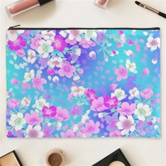 Colorful Pastel Flowers  Cosmetic Bag (xxxl)  by Brittlevirginclothing