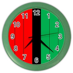 Kwanzaa Colors African American Red Black Green  Color Wall Clocks by yoursparklingshop