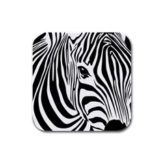 Animal Cute Pattern Art Zebra Rubber Square Coaster (4 Pack)  by Amaryn4rt