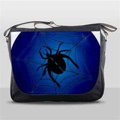 Spider On Web Messenger Bags by Amaryn4rt