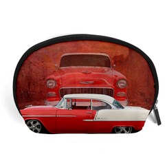 Classic Car Chevy Bel Air Dodge Red White Vintage Photography Accessory Pouches (large)  by yoursparklingshop