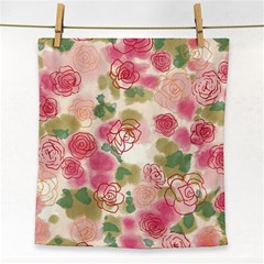 Aquarelle Pink Flower  Face Towel by Brittlevirginclothing