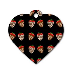 Chocolate Strawberies Dog Tag Heart (one Side) by Valentinaart