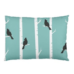 Birds Trees Birch Birch Trees Pillow Case by Amaryn4rt