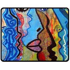 Graffiti Wall Color Artistic Double Sided Fleece Blanket (medium)  by Amaryn4rt