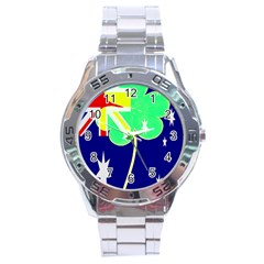 Irish Australian Australia Ireland Shamrock Funny St Patrick Flag Stainless Steel Analogue Watch by yoursparklingshop