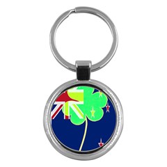 Irish Shamrock New Zealand Ireland Funny St Patrick Flag Key Chains (round)  by yoursparklingshop