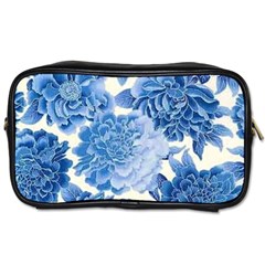 Blue Toned Flowers Toiletries Bags by Brittlevirginclothing