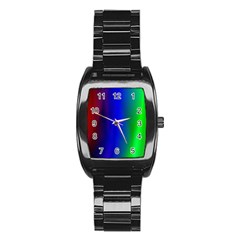 Graphics Gradient Colors Texture Stainless Steel Barrel Watch by Nexatart