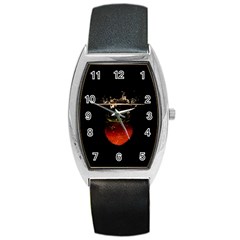 Strawberry Barrel Style Metal Watch by Nexatart