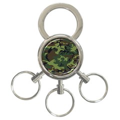 Camouflage Green Brown Black 3-ring Key Chains by Nexatart