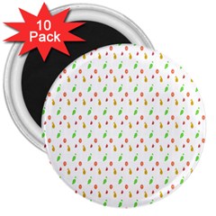 Fruit Pattern Vector Background 3  Magnets (10 Pack)  by Nexatart