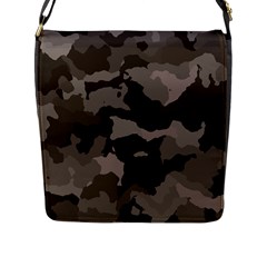 Background For Scrapbooking Or Other Camouflage Patterns Beige And Brown Flap Messenger Bag (l)  by Nexatart