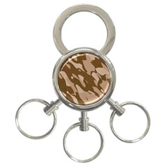 Background For Scrapbooking Or Other Beige And Brown Camouflage Patterns 3-ring Key Chains by Nexatart