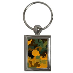 Background For Scrapbooking Or Other Camouflage Patterns Orange And Green Key Chains (rectangle)  by Nexatart