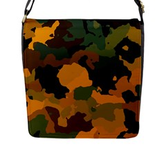 Background For Scrapbooking Or Other Camouflage Patterns Orange And Green Flap Messenger Bag (l)  by Nexatart