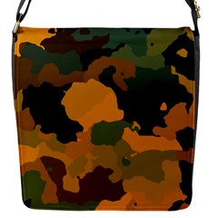 Background For Scrapbooking Or Other Camouflage Patterns Orange And Green Flap Messenger Bag (s) by Nexatart