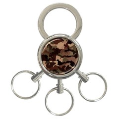 Background For Scrapbooking Or Other Camouflage Patterns Beige And Brown 3-ring Key Chains by Nexatart