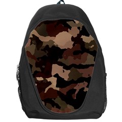 Background For Scrapbooking Or Other Camouflage Patterns Beige And Brown Backpack Bag by Nexatart