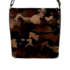 Background For Scrapbooking Or Other Camouflage Patterns Beige And Brown Flap Messenger Bag (l)  by Nexatart